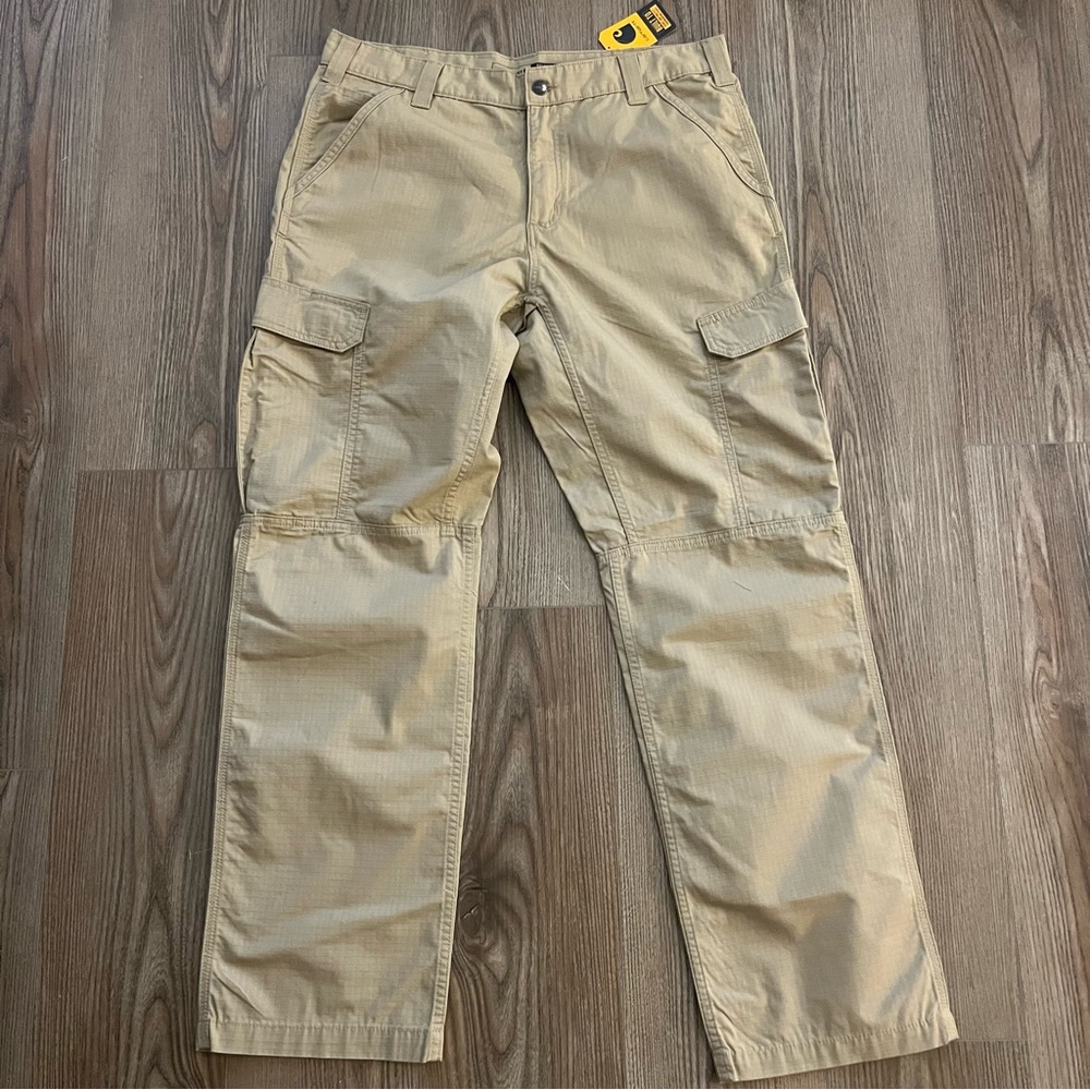 NWT Carhartt Men's Tan Cargo Pants 36x32 Relaxed Fit